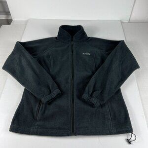 Columbia Full Zip Fleece Sweatshirt Women's Large Grey Long Sleeve Mock Neck #2